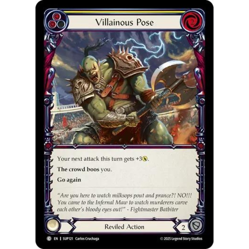 Villainous Pose (Yellow) [SUP121] (Super Slam)  Rainbow Foil