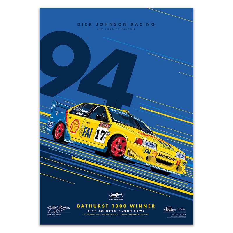 Dick Johnson Racing Ford EB Falcon 1994 Bathurst 1000 Winner – Metallic Blue Edition Print