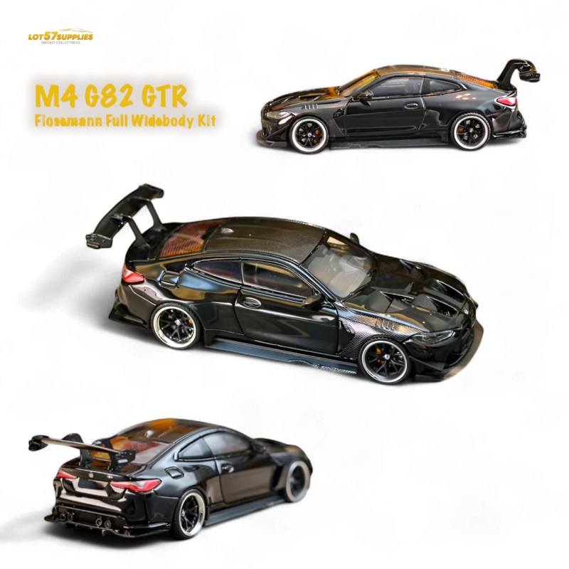 (Pre-Order) SW BMW M4 Flossmann Full Widebody Kit G82 GTR – Bright Black 1:64