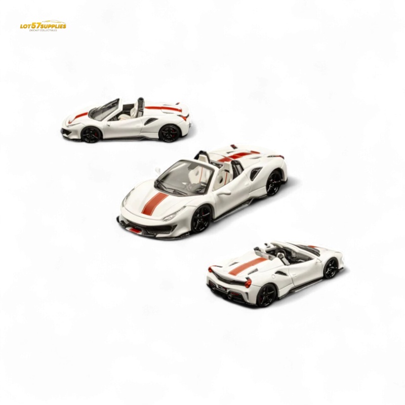 TPC Novitec 488 Roadster Pearl White – Red Stripe 1:64