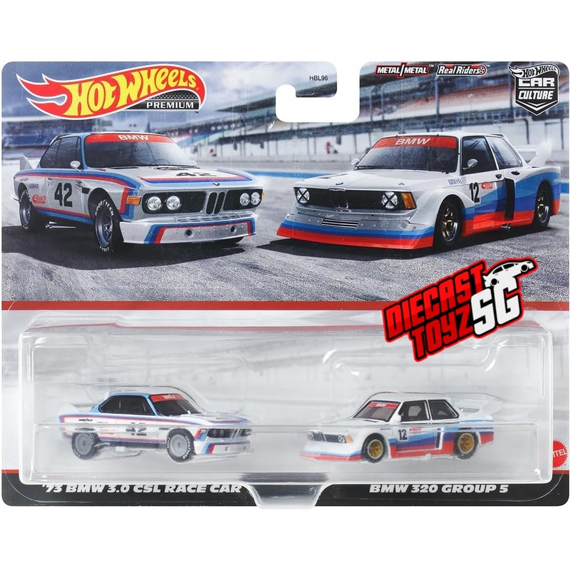 Hot Wheels HKF55 Premium 2-Pack ’73 BMW 3.0 CSL Race Car/BMW 320 Group 5