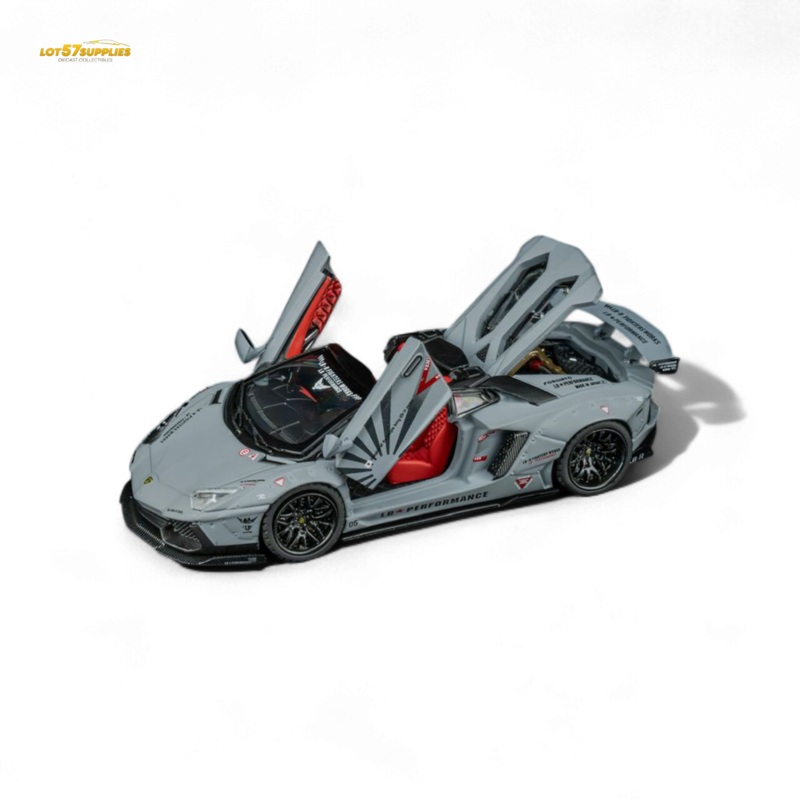 TPC Rhino Model RM 1/64 Lamborghini LP720-4 Roadster Wide-Body Modified – Combat Gray 1/64