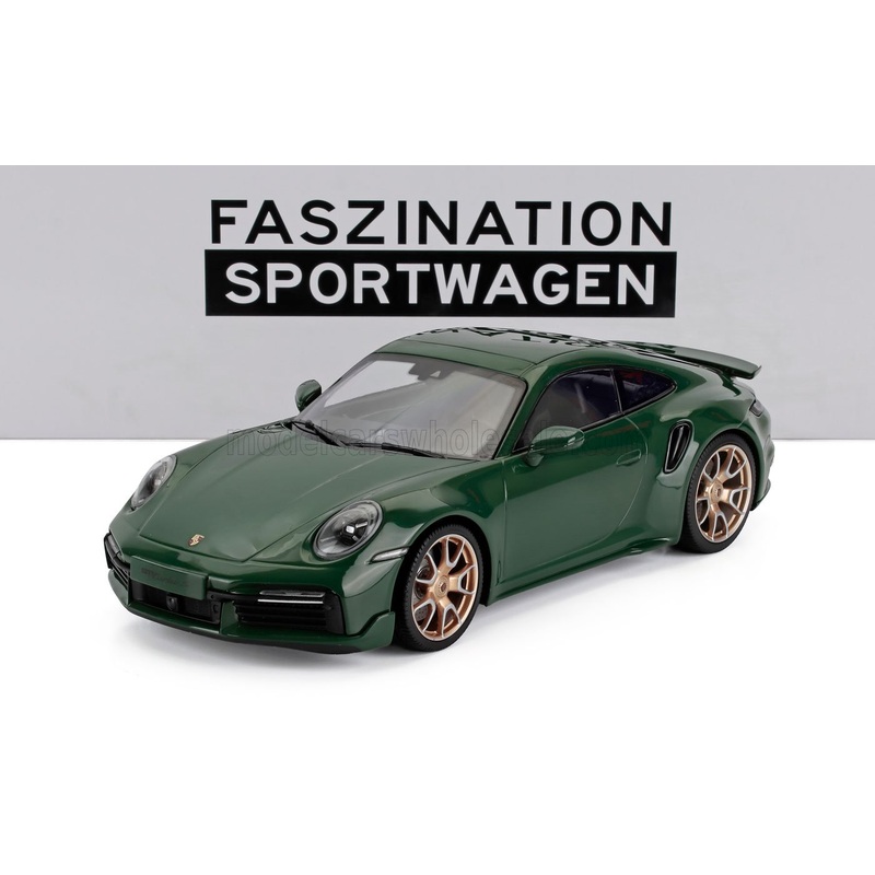 PORSCHE – 911 992 TURBO SPORT DESIGN 2024 – GOLD RIMS – GREEN