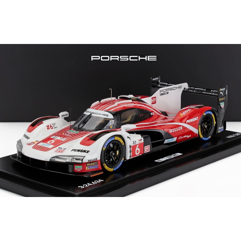 PORSCHE | 963 9RD 4.6L TURBO V8 TEAM PORSCHE PENSKE MOTORSPORT N 6 4th 24h LE MANS (POLE POSITION) 2024 KEVIN ESTRE – ANDRE LOTTERER – LAURENS VANTHOOR – CON VETRINA – WITH SHOWCASE