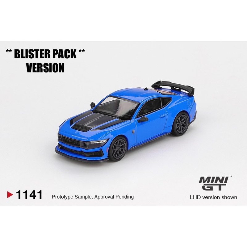 * PRE ORDER * MINI GT #1141 1/64 Ford Mustang Dark Horse 2024 Grabber Blue * BLISTER PACK *