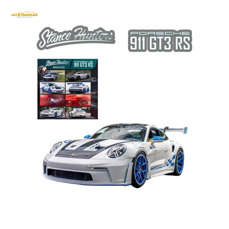 (Pre-Order) Stance Hunters Porsche 911 GT3 RS – White 1:64
