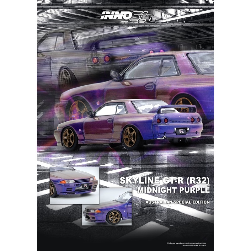 *PREORDER* INNO64 1:64 SKYLINE GT-R (R32) Midnight Purple Australia Special Edition  Limited Edition