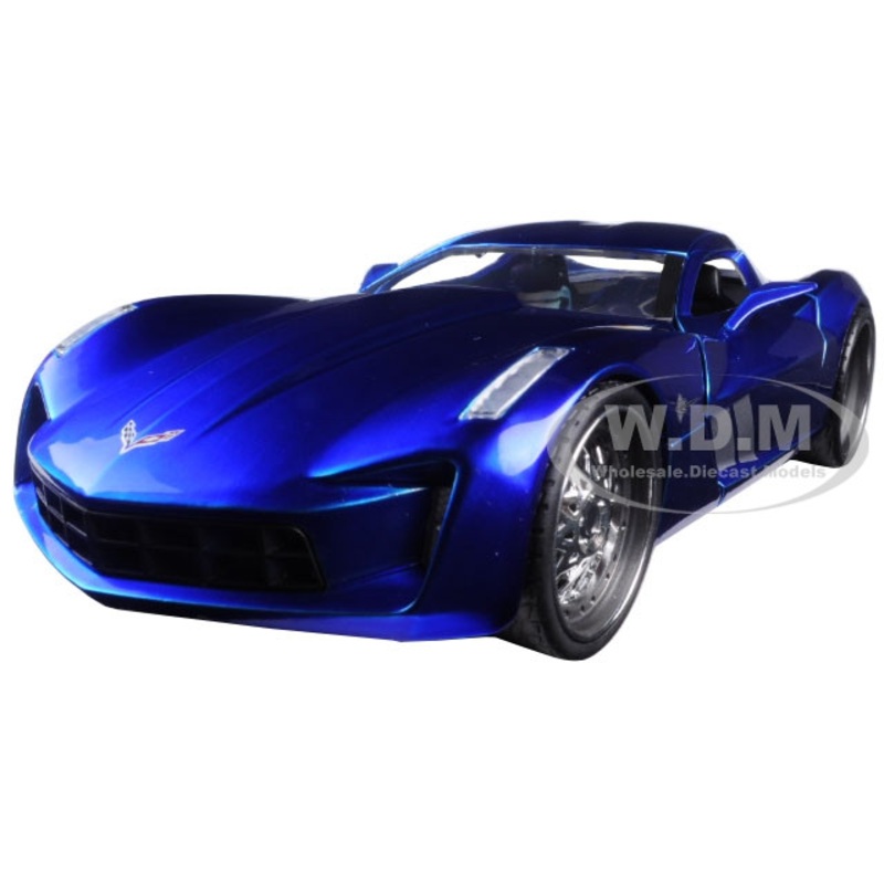 2009 Chevrolet Corvette Stingray Concept Blue 1/24 Diecast Model Car by Jada