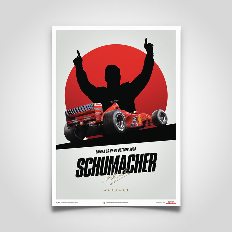 Ferrari F1-2000 Michael Schumacher 2000 F1 World Championship Winner – Japan Suzuka GP Edition Print