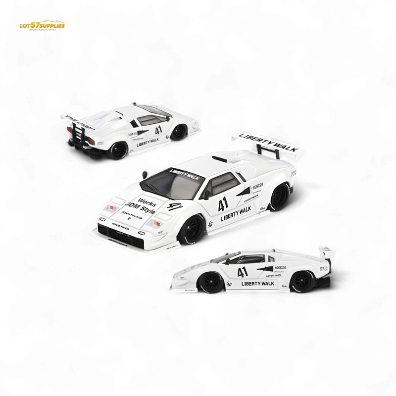 Mini-GT Lamborghini Countach LB-WORKS White 2024 Tokyo Auto Salon 1:64 MGT00966