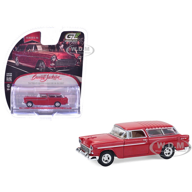 1955 Chevrolet Nomad Custom Wagon Red Barrett-Jackson Series 16 1/64 Diecast Model Car by Greenlight