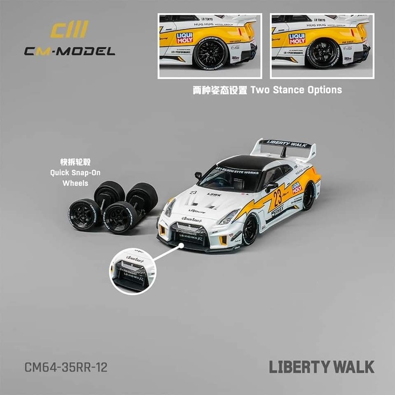 CM Model 1/64 Diecast ModelNissan GT-R R35 Super Silhouette 35GT-RR 3.0White Flash #23