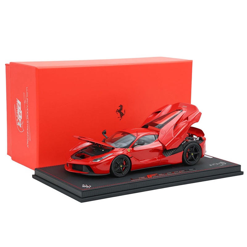 Ferrari LaFerrari Rosso Corsa Red with Black Wheels With Display Case Limited Edition to 120 pieces Worldwide 1/18 Model Car by BBR