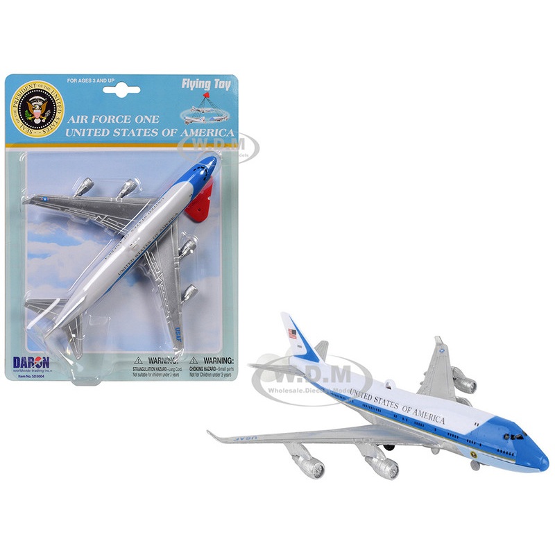 United States Air Force One Aircraft Flying Toy White and Blue Plastic Model Airplane by Daron