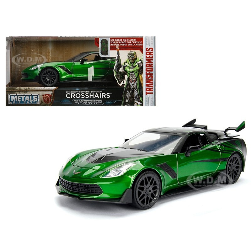 2016 Chevrolet Corvette Crosshairs Green From Transformers 5 Movie 1/24 Diecast Model Car by Jada Metals
