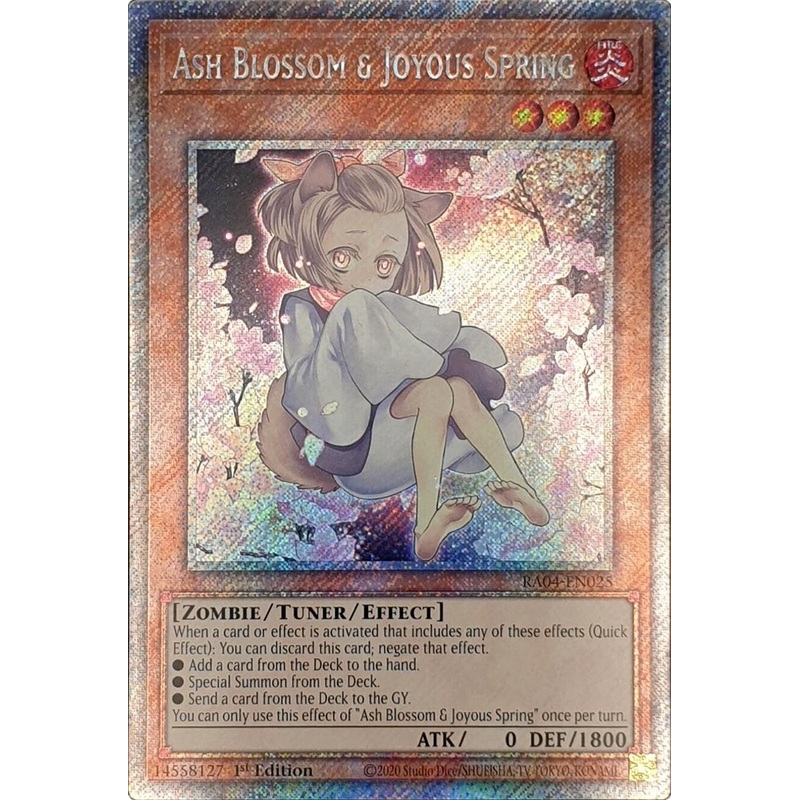 Ash Blossom & Joyous Spring (Alternate Art) [RA04-EN025] Platinum Secret Rare