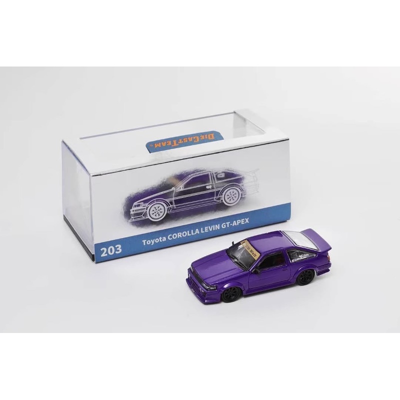 DCT 1:64 Toyota Corolla AE86 Levin GT-APEX RWB Wide Body Custom Purple