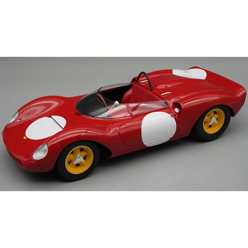 Ferrari 206 Dino SP Press Version SEFAC (1965) Red with Blank Number Graphics Mythos Series Limited Edition to 35 pieces Worldwide 1/18 Model Car by Tecnomodel