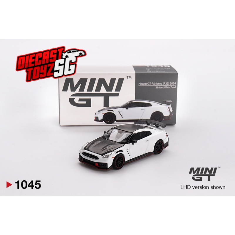 MINI GT #1045 1/64 Nissan GT-R Nismo 2024 Brilliant White Pearl  (RHD)
