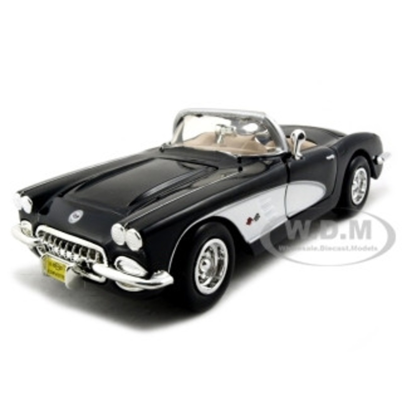 1959 Chevrolet Corvette Black 1/24 Diecast Model Car by Motormax