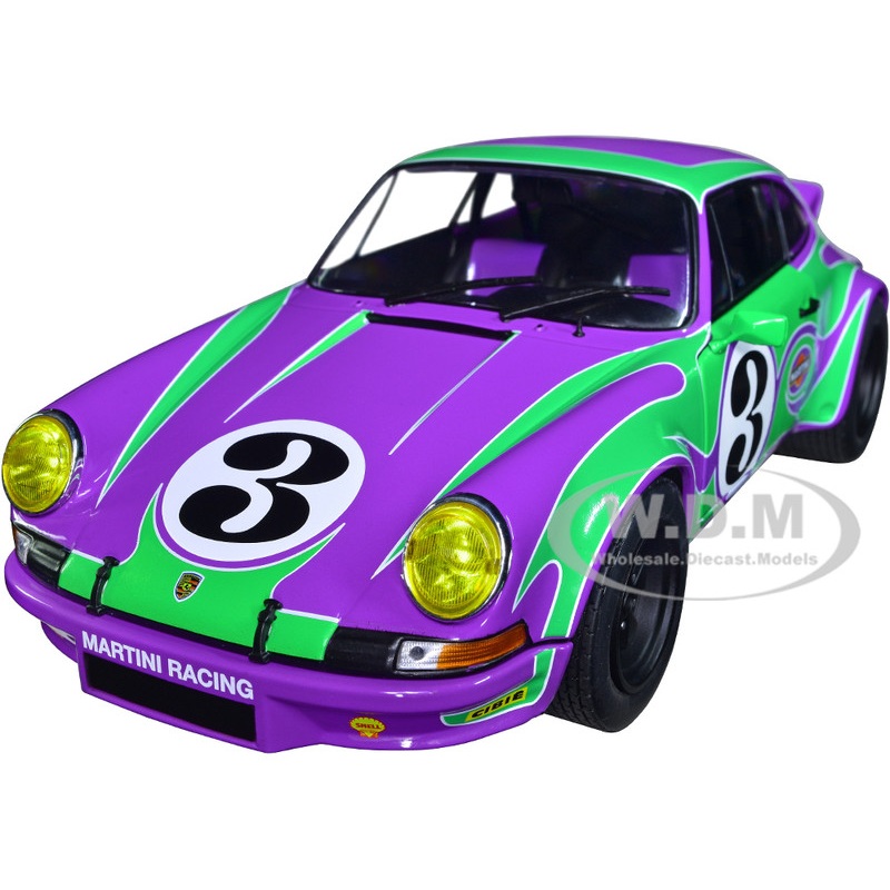 1973 Porsche 911 RSR #3 Purple Hippy Tribute Competition Series 1/18 Diecast Model Car by Solido