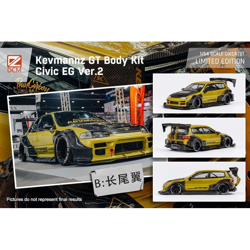 DCM 1/64 Kevmannz Honda EG6 Hatchback Widebody Long Spoiler