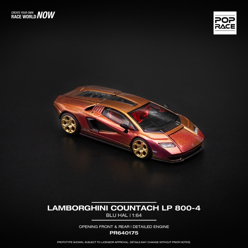 POP RACE 1/64  LAMBORGHINI COUNTACH LP 800-4 – BLU HAL  PR640175