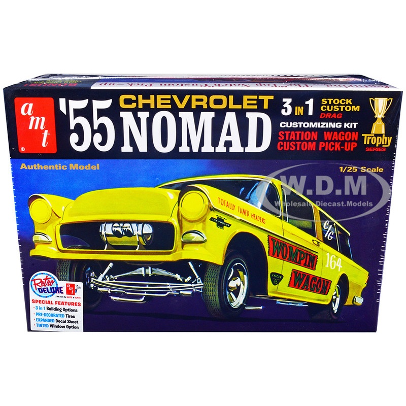 Skill 2 Model Kit 1955 Chevrolet Nomad 3-in-1 Kit Trophy Series 1/25 Scale Model by AMT