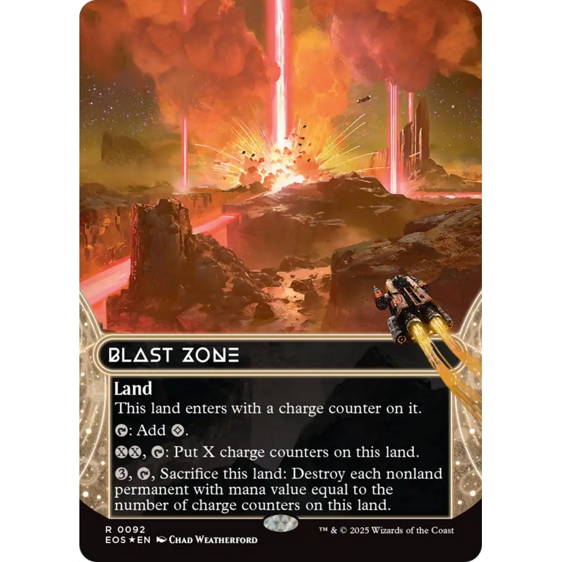 Blast Zone (0092) (Borderless) (Galaxy Foil) [Edge of Eternities: Stellar Sights]