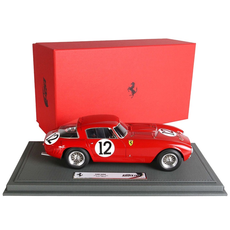 Ferrari 340 MM #12 Alberto Ascari – Luigi Villoresi 24 Hours of Le Mans (1953) with DISPLAY CASE Limited Edition to 250 pieces Worldwide 1/18 Model Car by BBR