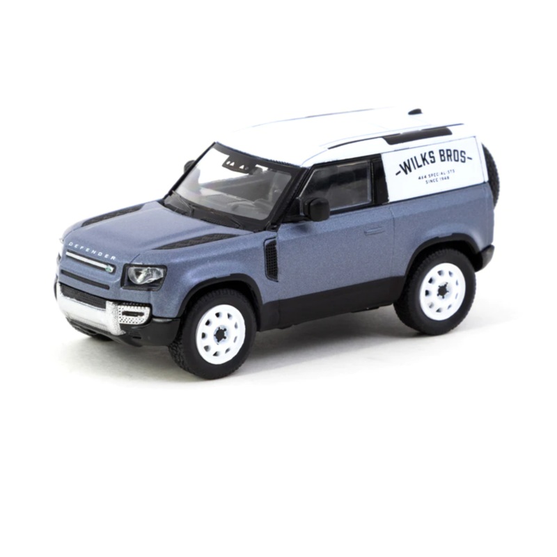 TARMAC WORKS 1/64 LAND ROVER DEFENDER 90 MATTE BLUE GREY – GLOBAL64