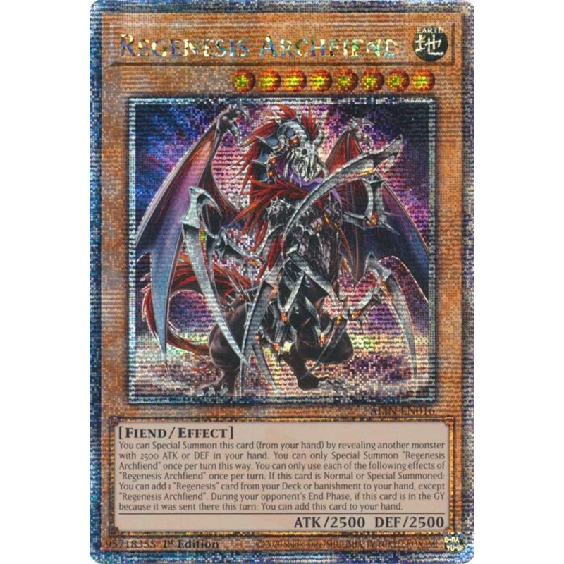 Regenesis Archfiend [ALIN-EN016] Quarter Century Secret Rare