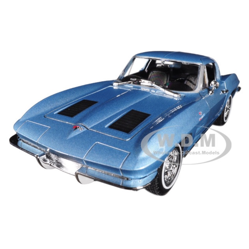1963 Chevrolet Corvette Light Blue Metallic 1/24-1/27 Diecast Model Car by Welly