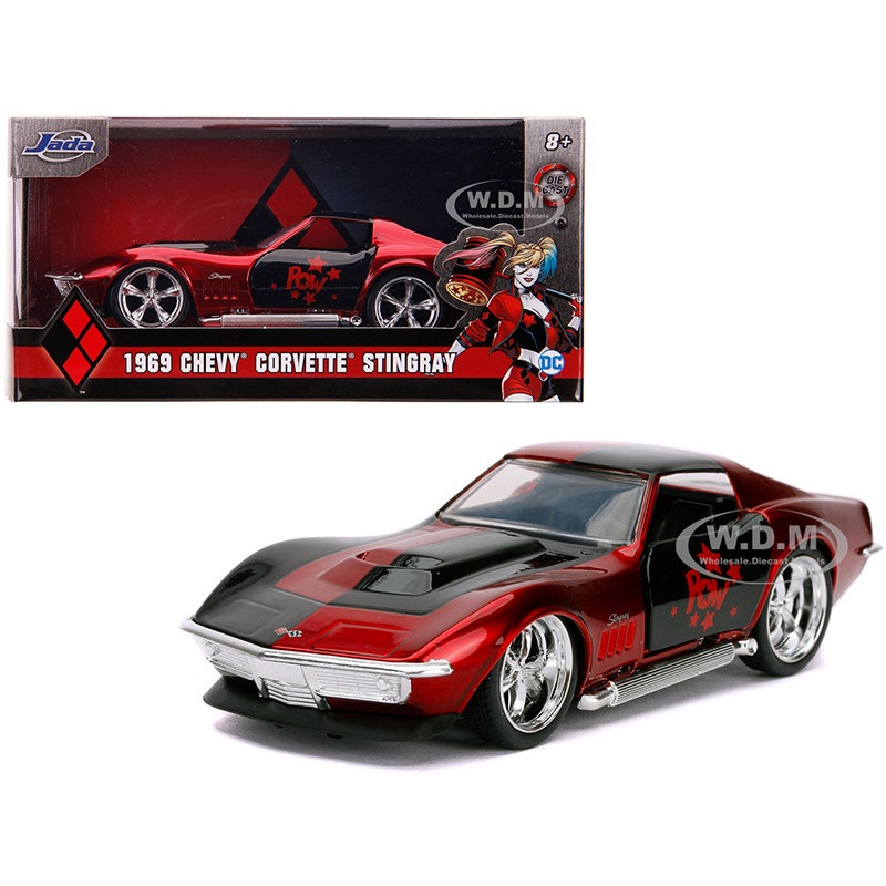 1969 Chevrolet Corvette Stingray Harley Quinn DC Comics Hollywood Rides Series 1/32 Diecast Model Car by Jada