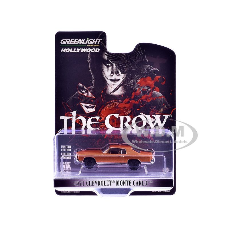 1971 Chevrolet Monte Carlo Orange Metallic The Crow (1994) Movie Hollywood Series Release 43 1/64 Diecast Model Car by Greenlight