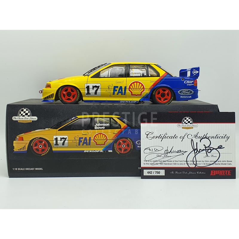 Biante Ford Falcon EB 1994 Sandown 500 Winner Signed COA 1:18 Scale Model Car