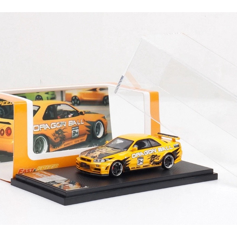 FAST SPEED 1/64 Nissan Skyline R34 GT-R BNR34 Yellow DragonBall Z