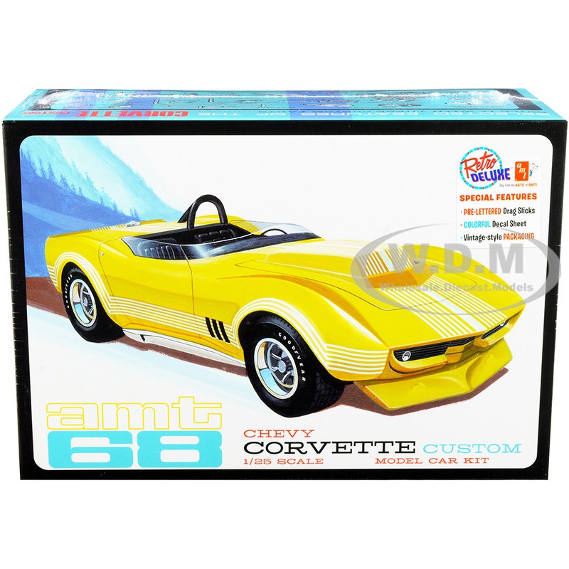 Skill 2 Model Kit 1968 Chevrolet Corvette Custom 1/25 Scale Model by AMT