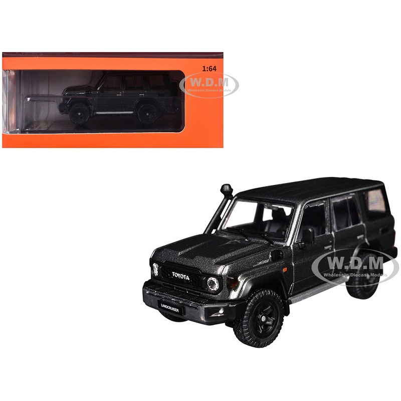 Toyota Land Cruiser (J76) Gray Metallic 1/64 Diecast Model Car by GCD