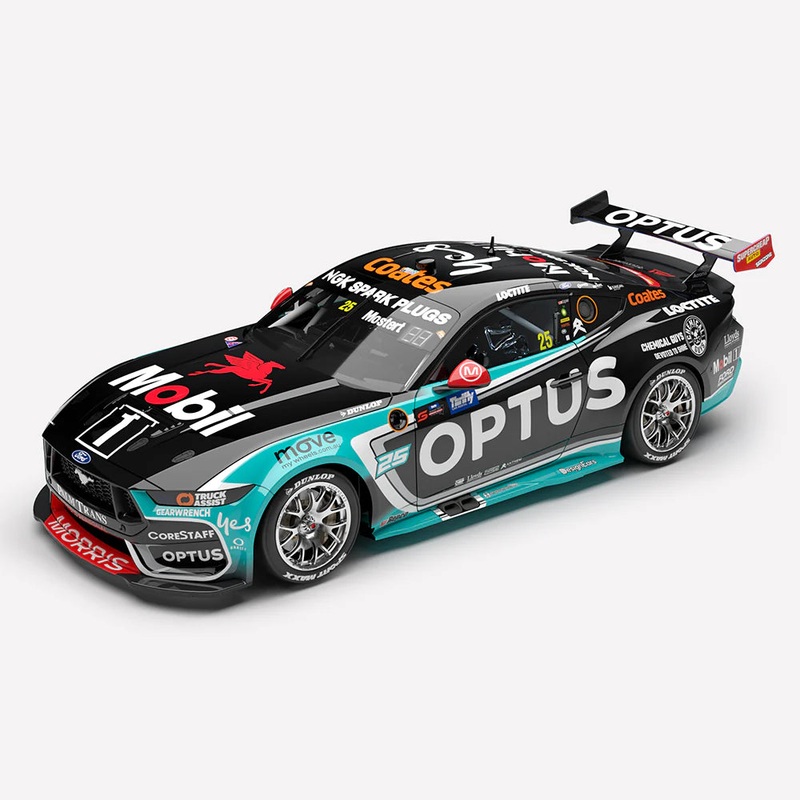 *PRE-ORDER* Chaz Mostert – Mobil 1 Optus Racing #25 Ford Mustang GT – 2025 Supercars Championship Season – 1:18 Scale Diecast Model – Authentic Collectables