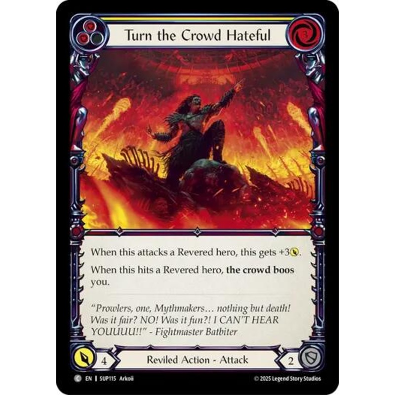 Turn the Crowd Hateful (Yellow) [SUP115] (Super Slam)  Rainbow Foil