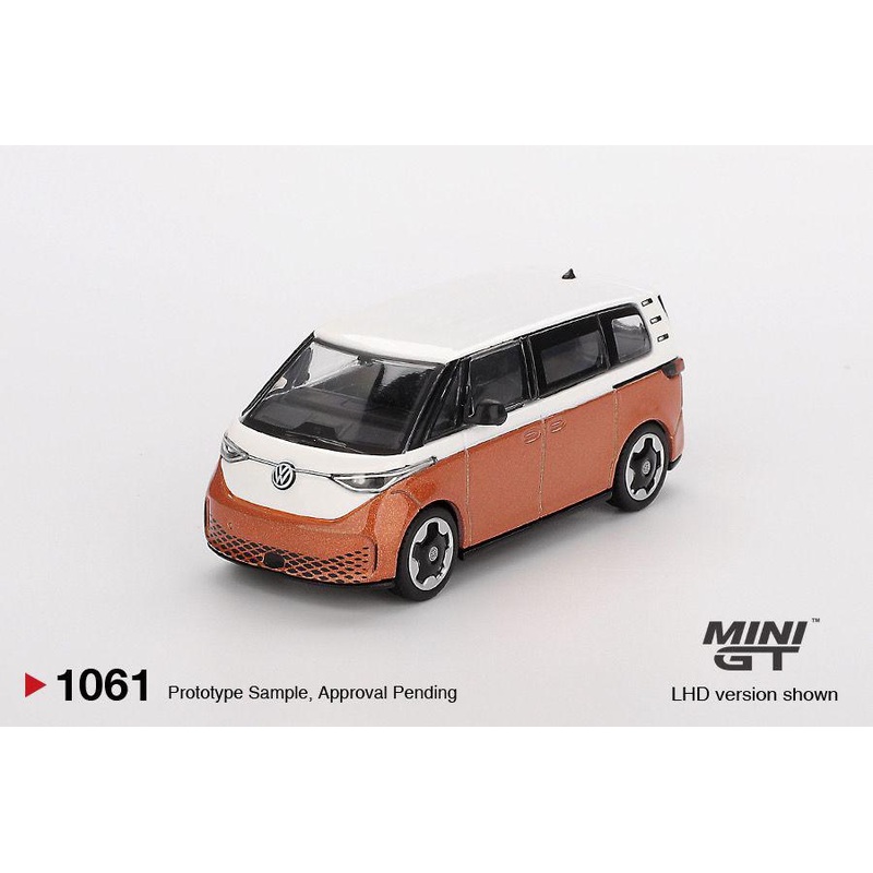 * PRE ORDER * MINI GT #1061 1/64 Volkswagen ID. Buzz Candy White / Energetic Orange (LHD)