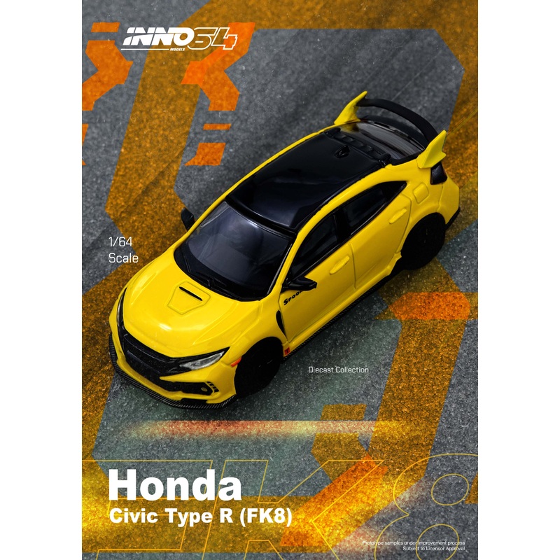 *PREORDER* INNO64 1:64 Honda Civic Type-R (Fk8) in Yellow