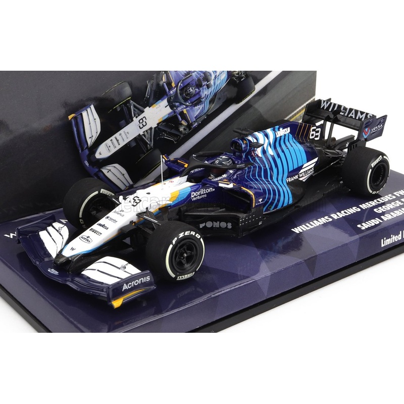 WILLIAMS – F1  FW43B MERCEDES M12 EQ POWER+ TEAM  WILLIAMS RACING N 63 SAUDI ARABIA GP 2021 GEORGE RUSSELL – WHITE LIGHT BLUE