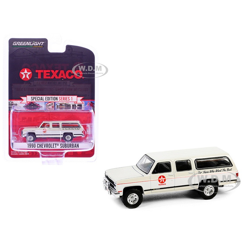 1990 Chevrolet Suburban Texaco Cream and White Texaco Special Edition Series 1 1/64 Diecast Model Car by Greenlight