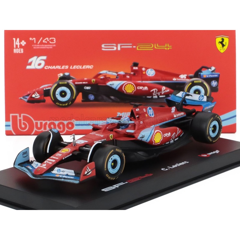 FERRARI | F1  SF-24 TEAM SCUDERIA FERRARI N 16 3rd MIAMI GP 2024 CHARLES LECLERC – WITH PILOT AND SHOWCASE