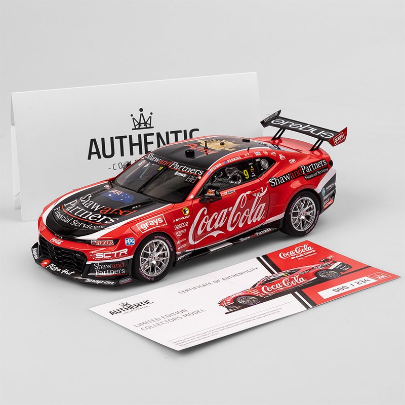 Will Brown & Jack Perkins – Coca-Cola Racing By Erebus #9 Chevrolet Camaro ZL1 – 2023 Bathurst 1000 – 1:18 Scale Diecast Model – AUTHENTIC COLLECTABLES