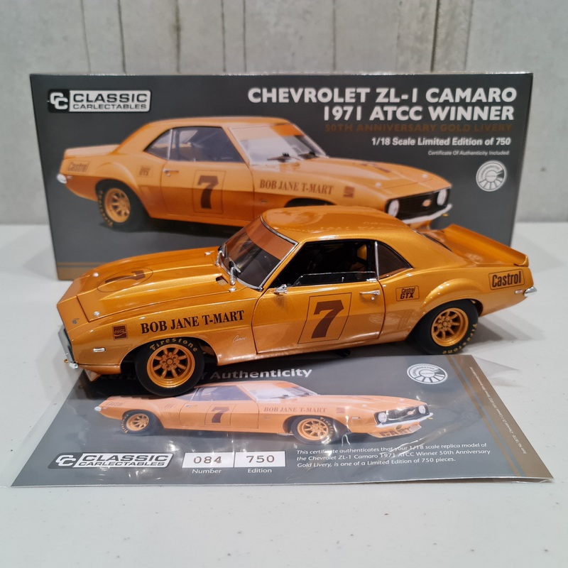 ZL-1 Camaro 1971 ATCC Winner 50th Anniversary GOLD livery – 1:18 Diecast Model
