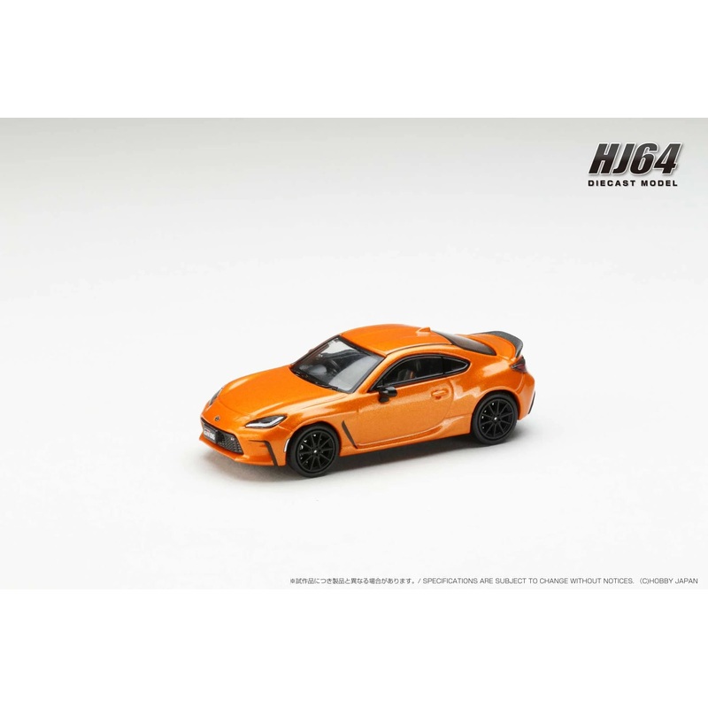 Hobby Japan 1:64 Toyota GR86 RZ 10th Anniversary Limited With Genuine Optional Rear Spoiler Flame Orange