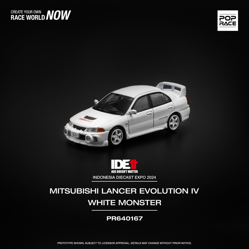 POP RACE 1/64 Mitsubishi Lancer Evolution IV – White Monster PR640167
